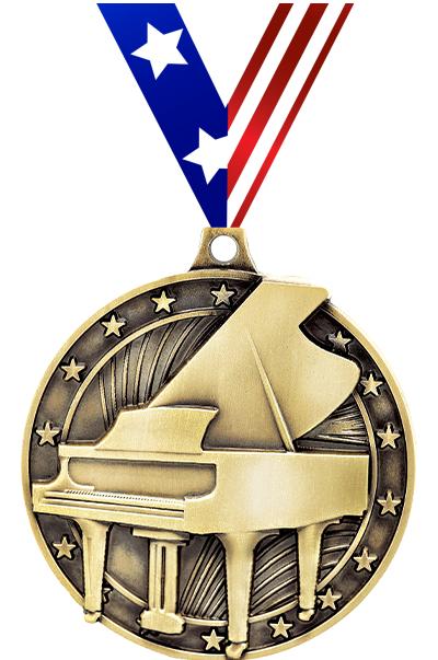 2" 3D GRAND PIANO GOLD