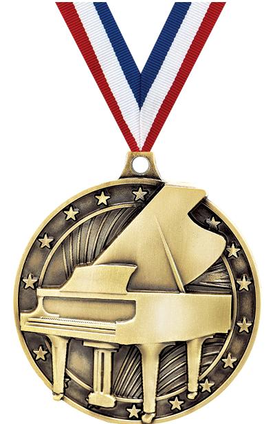 2" 3D GRAND PIANO GOLD