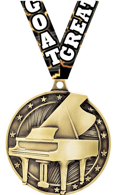 2" 3D GRAND PIANO GOLD