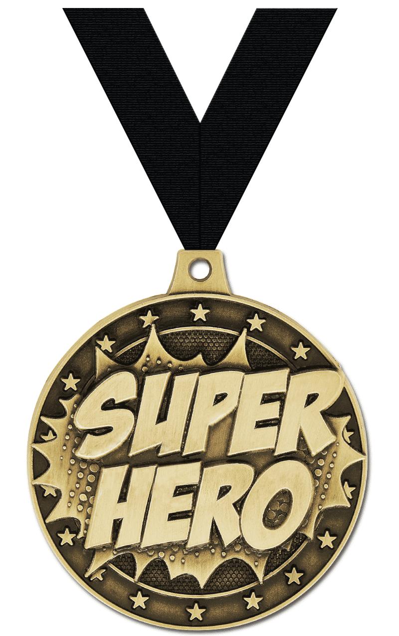 2" 3D SUPERHERO MEDAL GOLD