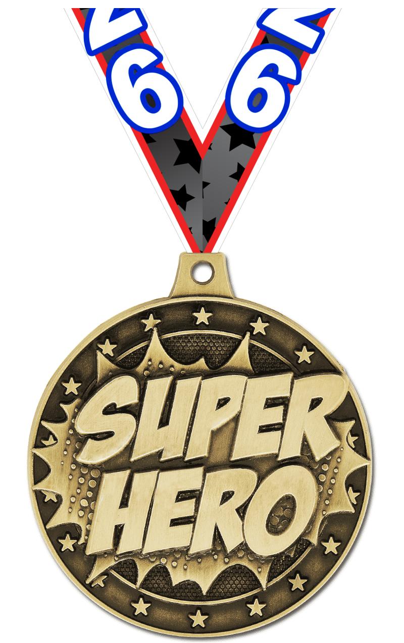 2" 3D SUPERHERO MEDAL GOLD