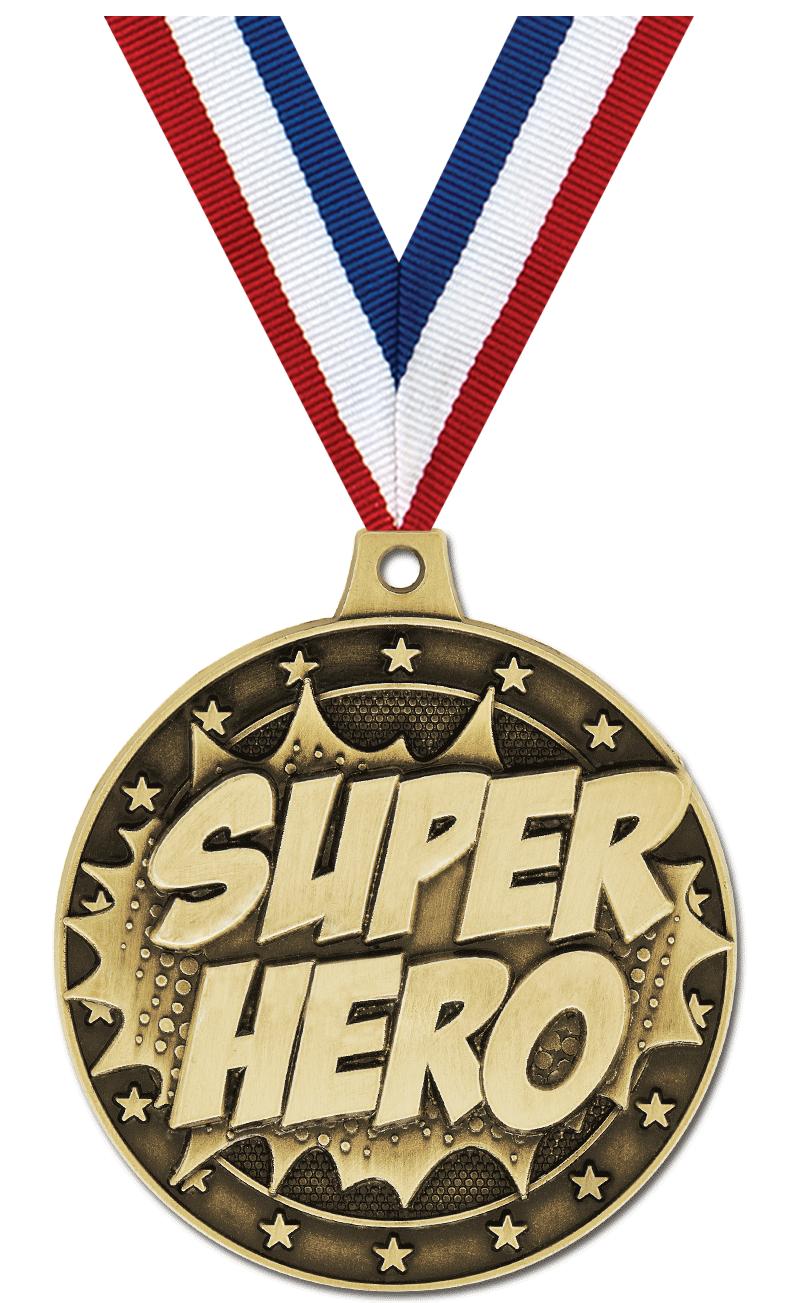 2" 3D SUPERHERO MEDAL GOLD