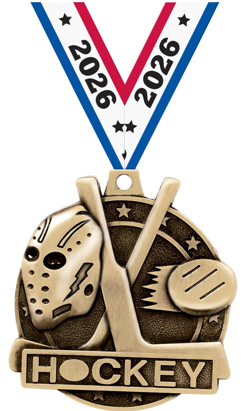 2" 3D HOCKEY MEDAL GOLD
