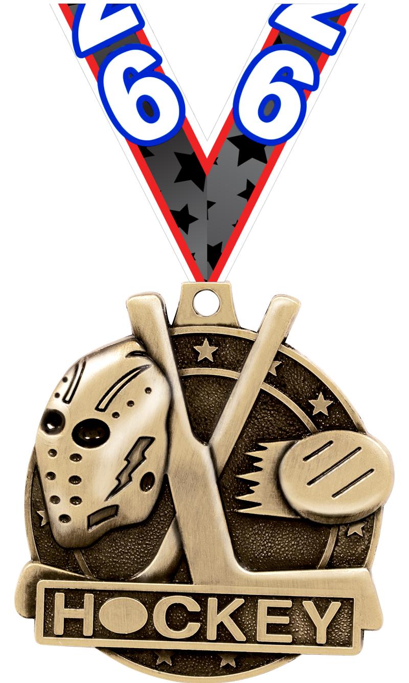 2" 3D HOCKEY MEDAL GOLD