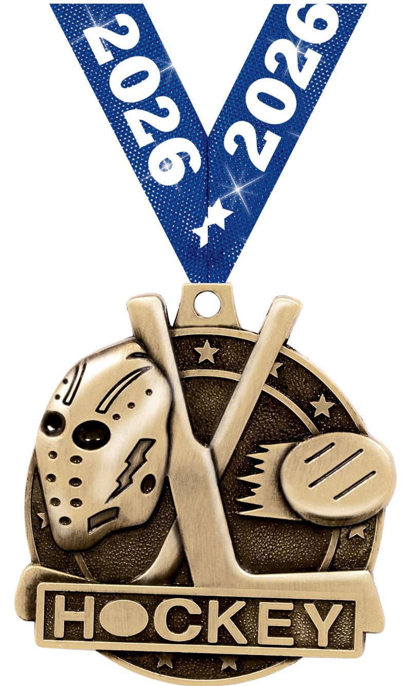 2" 3D HOCKEY MEDAL GOLD
