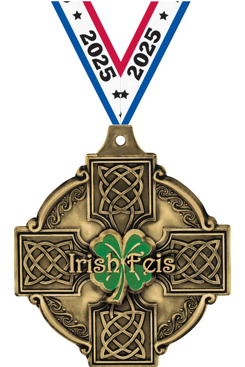 2" 3D IRISH FEIS GOLD
