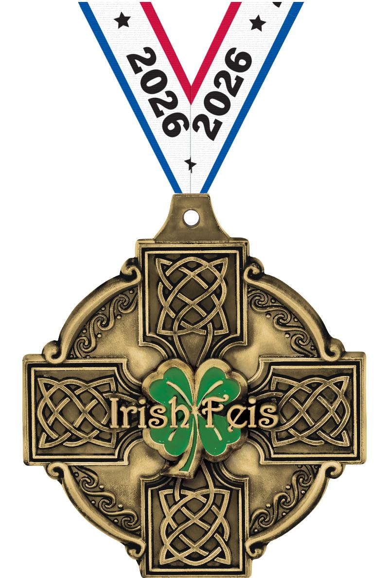 2" 3D IRISH FEIS GOLD