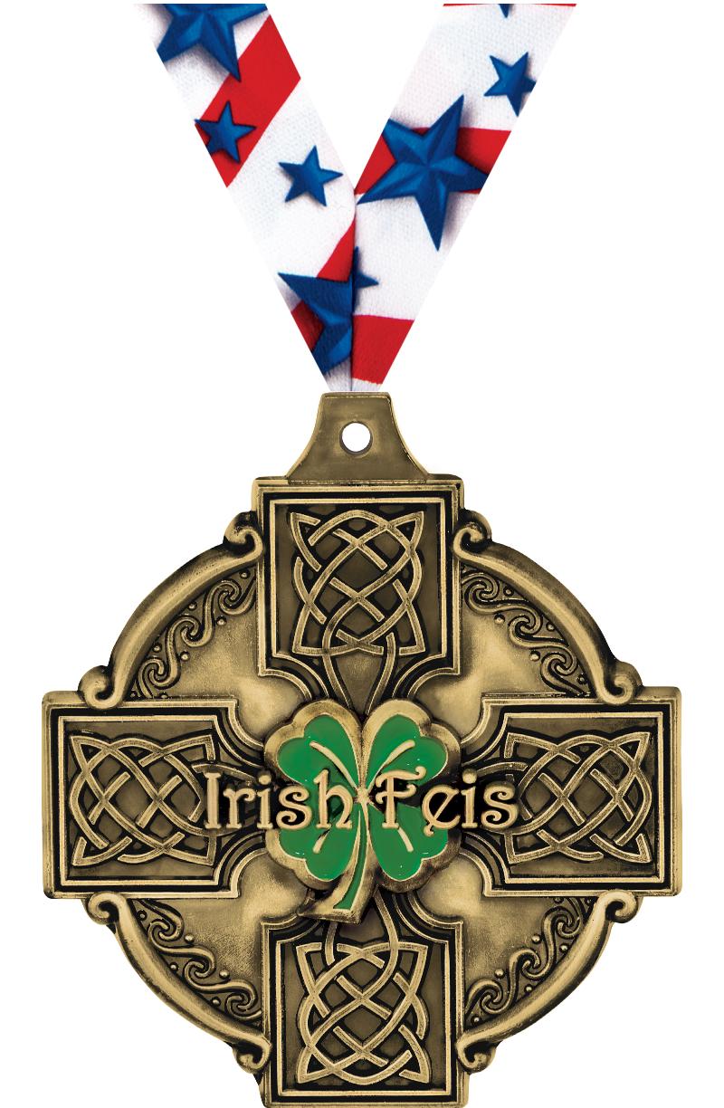 2" 3D IRISH FEIS GOLD