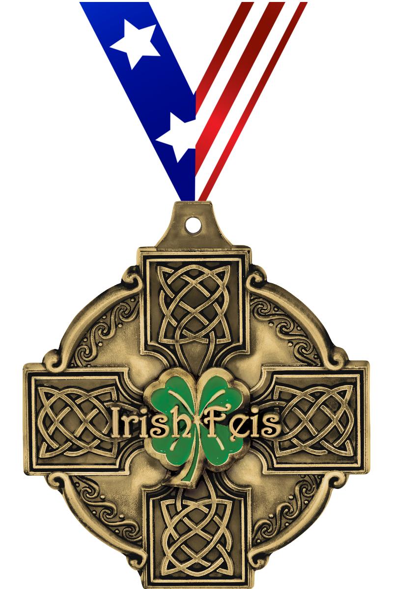 2" 3D IRISH FEIS GOLD