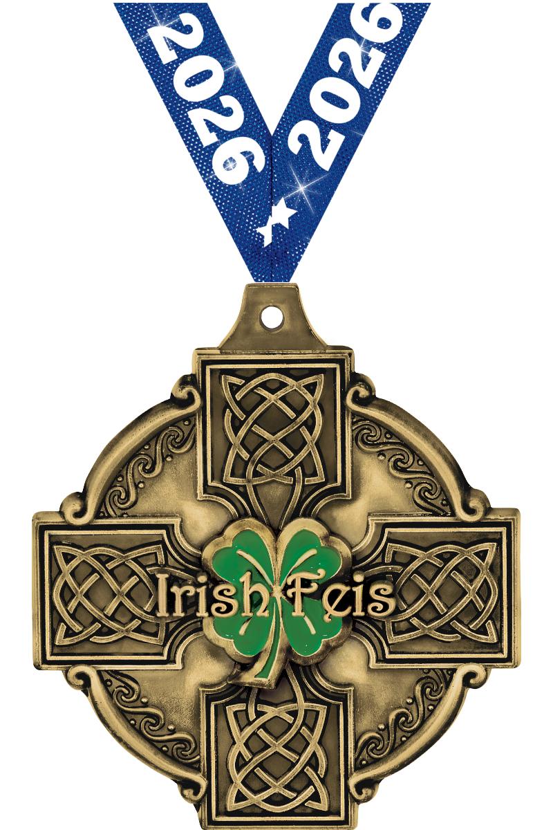 2" 3D IRISH FEIS GOLD