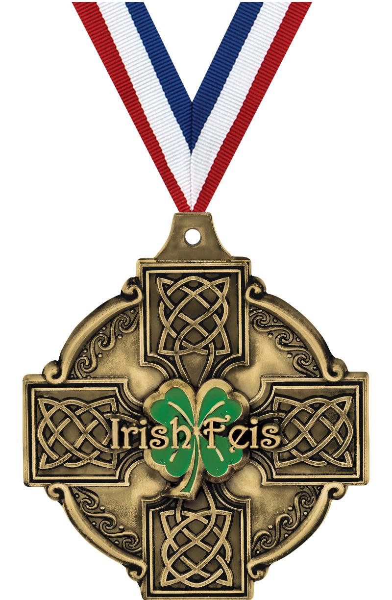 2" 3D IRISH FEIS GOLD