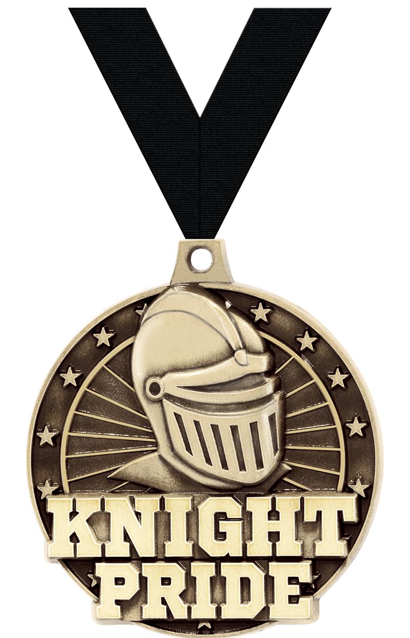 2" 3D KNIGHT PRIDE GOLD MEDAL