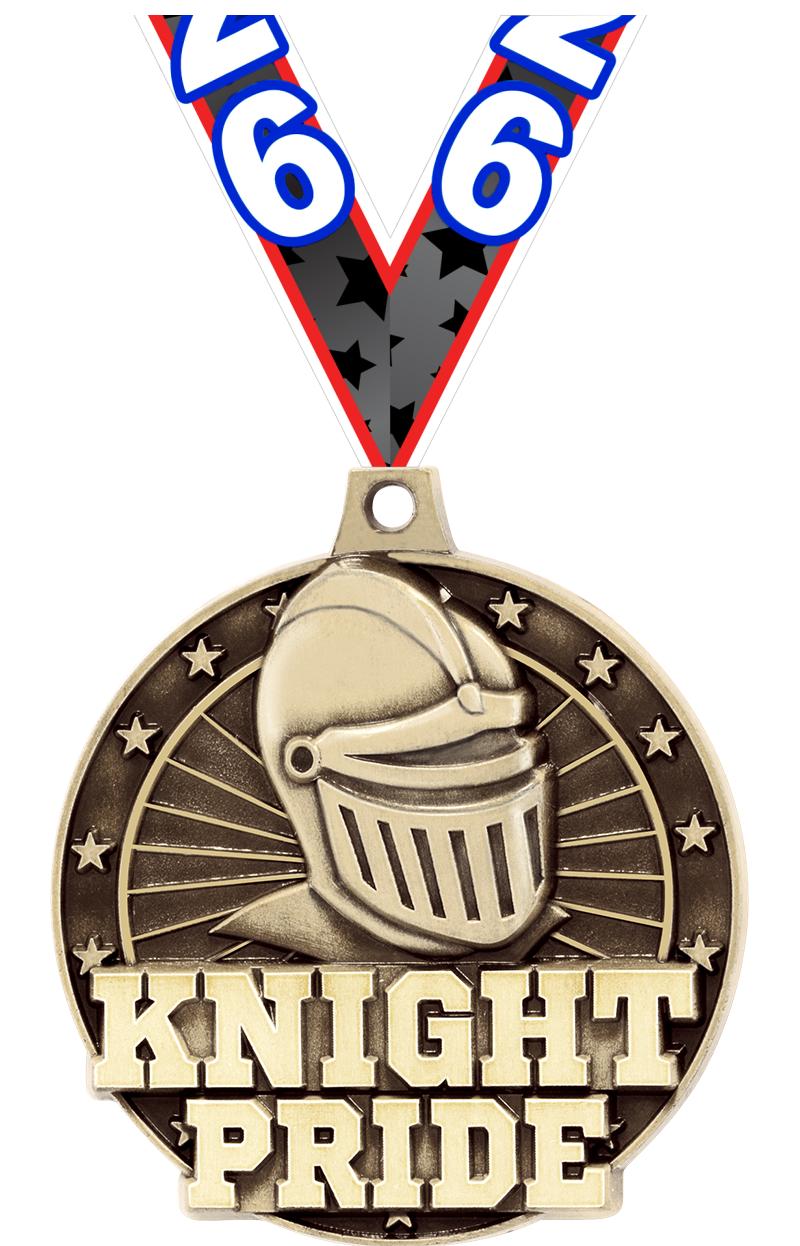 2" 3D KNIGHT PRIDE GOLD MEDAL