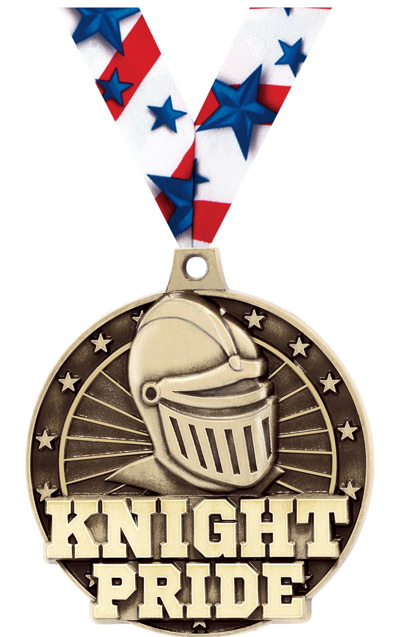 2" 3D KNIGHT PRIDE GOLD MEDAL