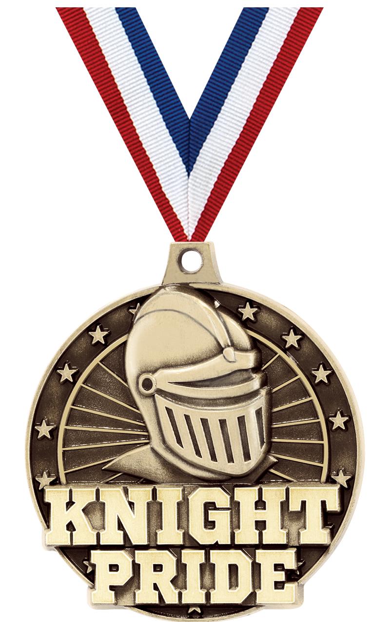 2" 3D KNIGHT PRIDE GOLD MEDAL