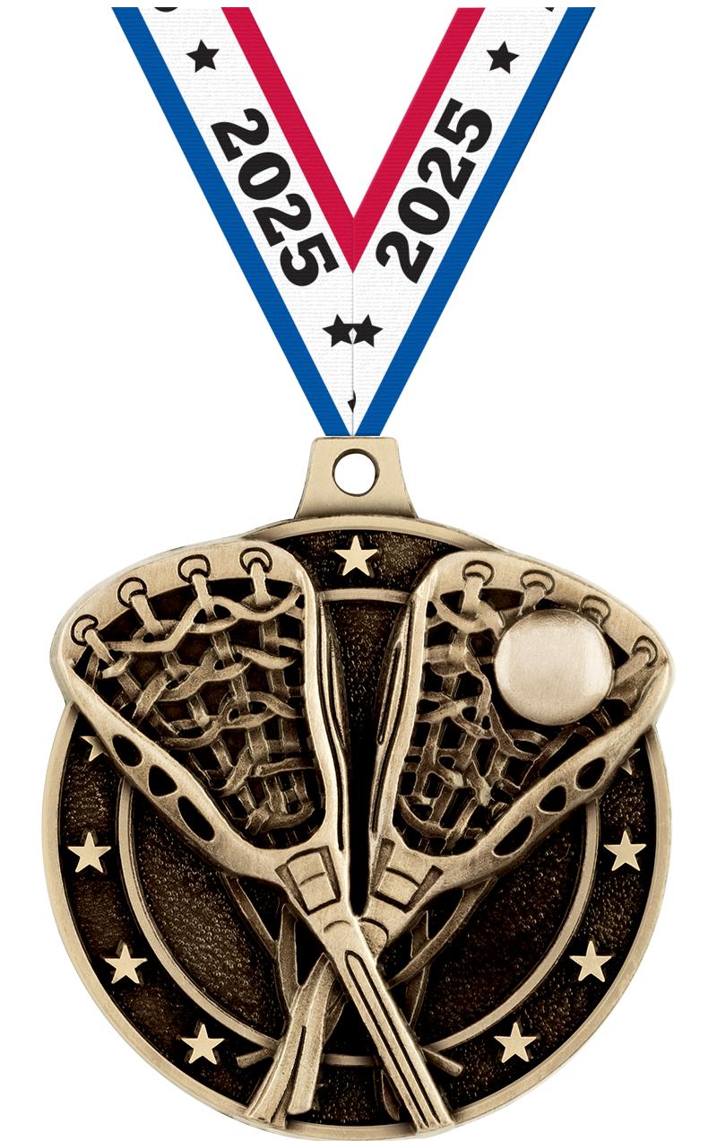 2" 3D LACROSSE MEDAL GOLD