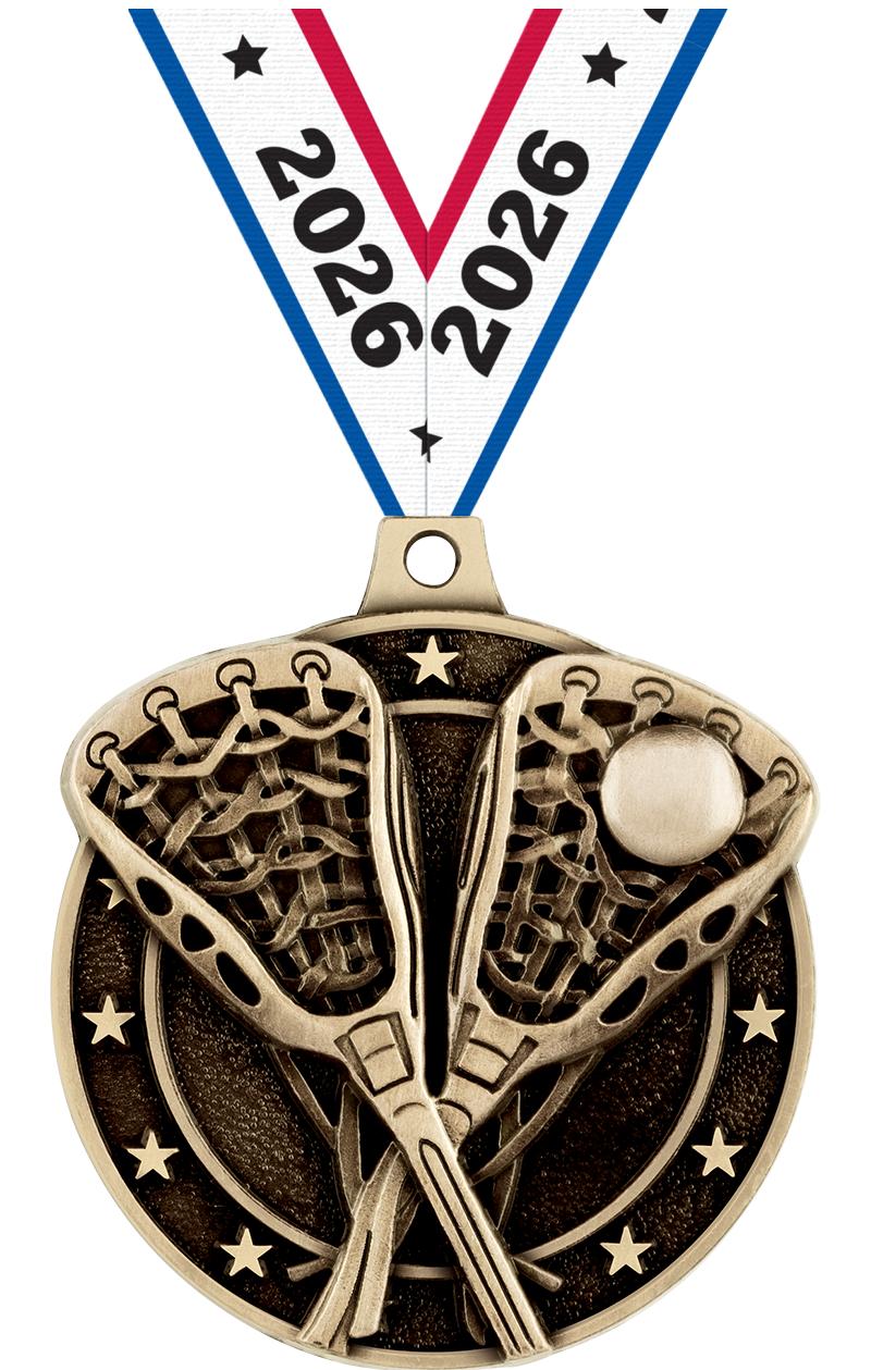2" 3D LACROSSE MEDAL GOLD