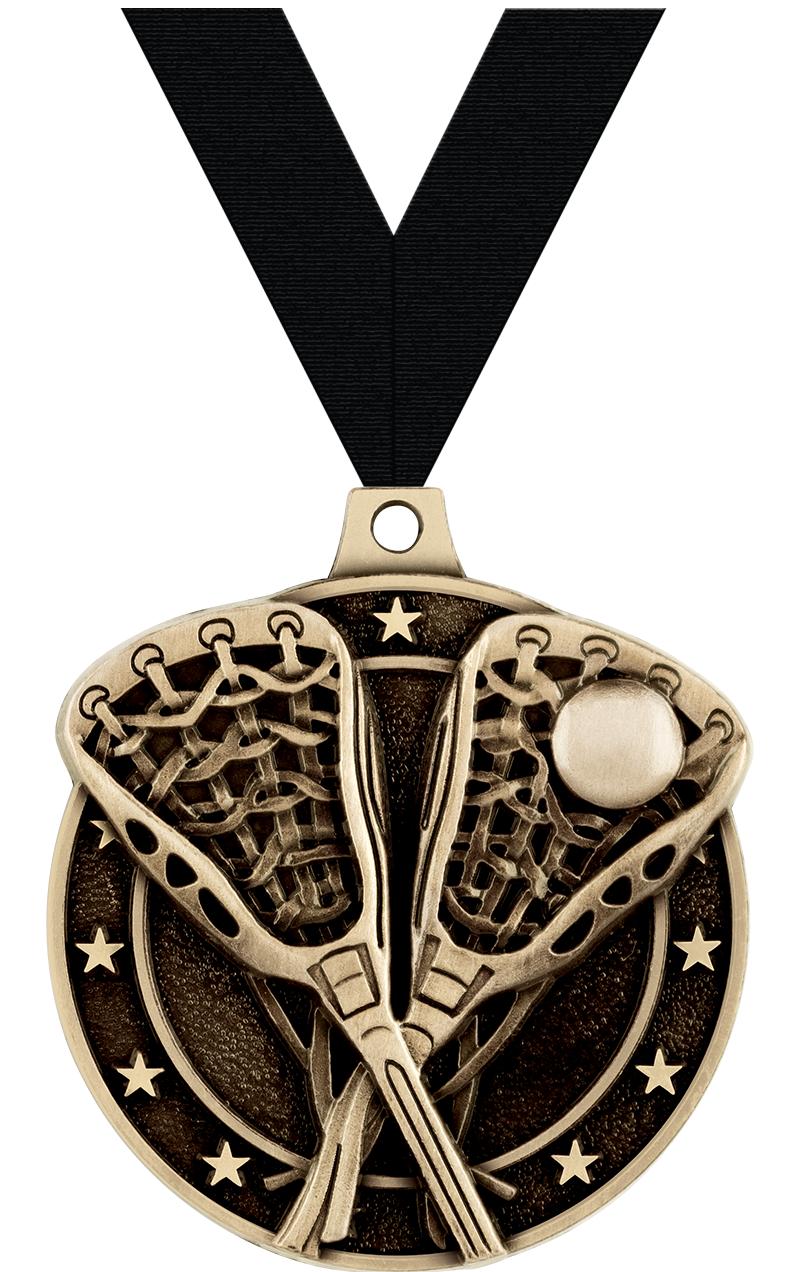2" 3D LACROSSE MEDAL GOLD