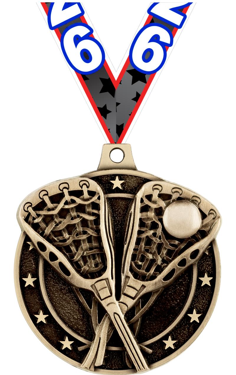 2" 3D LACROSSE MEDAL GOLD