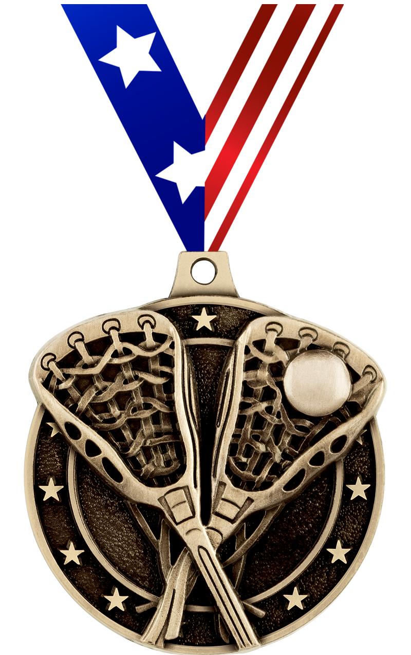 2" 3D LACROSSE MEDAL GOLD