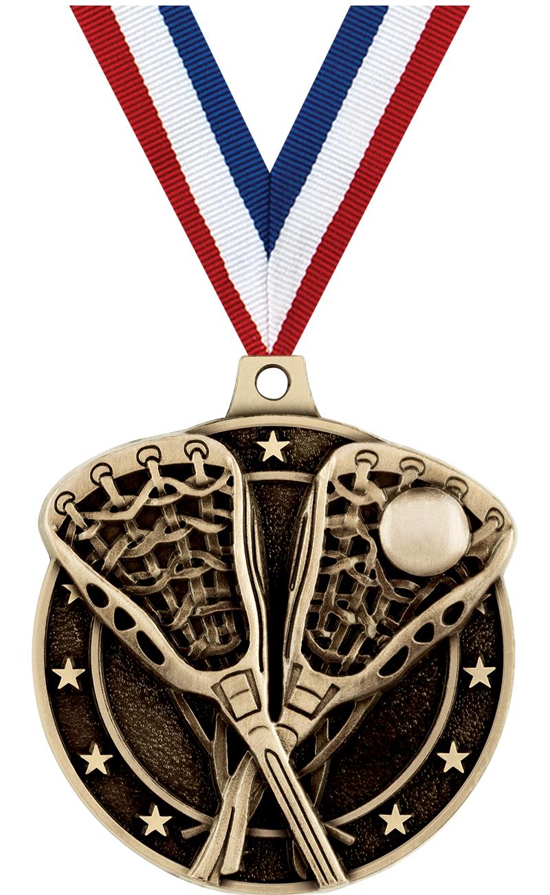 2" 3D LACROSSE MEDAL GOLD