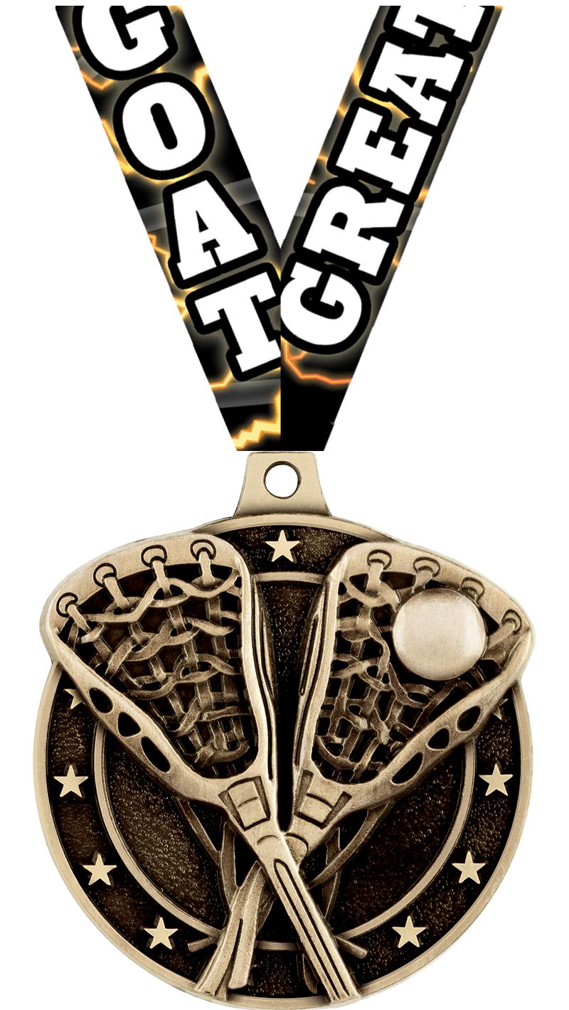2" 3D LACROSSE MEDAL GOLD