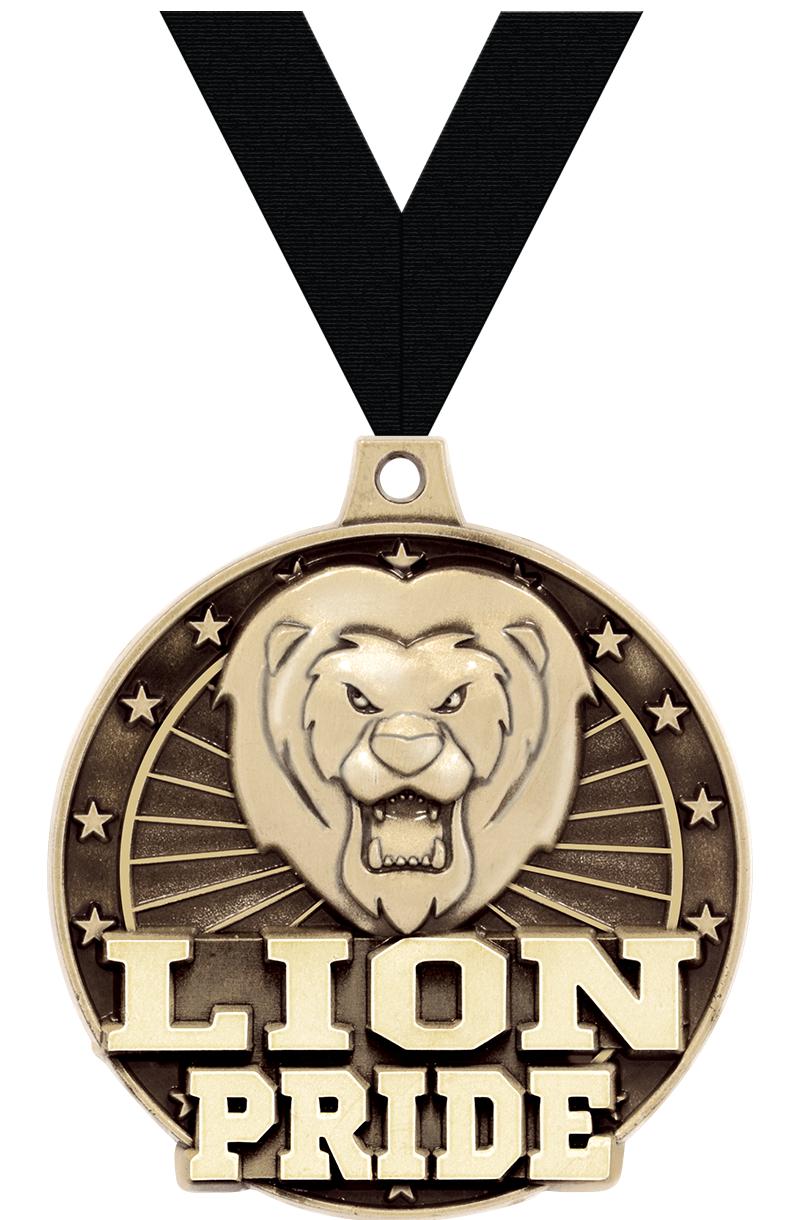 2" 3D LION PRIDE GOLD MEDAL