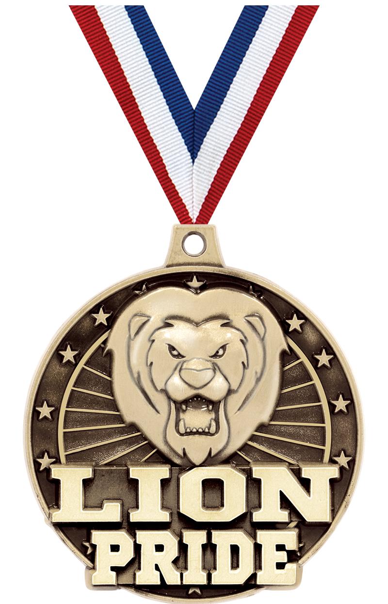 2" 3D LION PRIDE GOLD MEDAL
