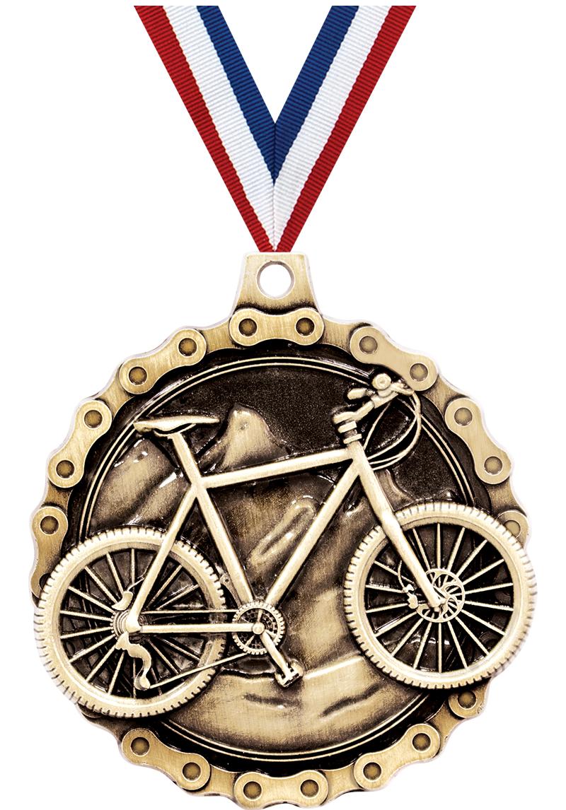 2" 3D MNTN BIKE MEDAL GOLD