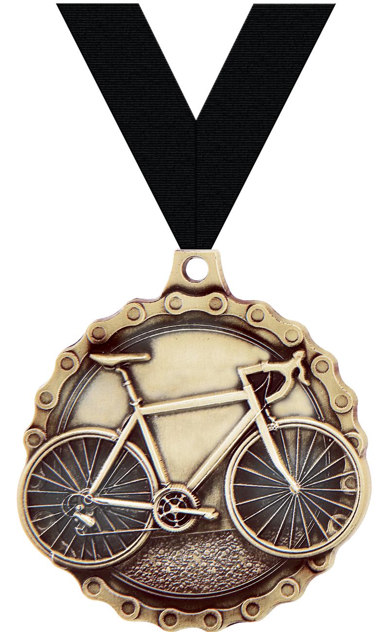 2" 3D ROAD BIKE MEDAL GOLD