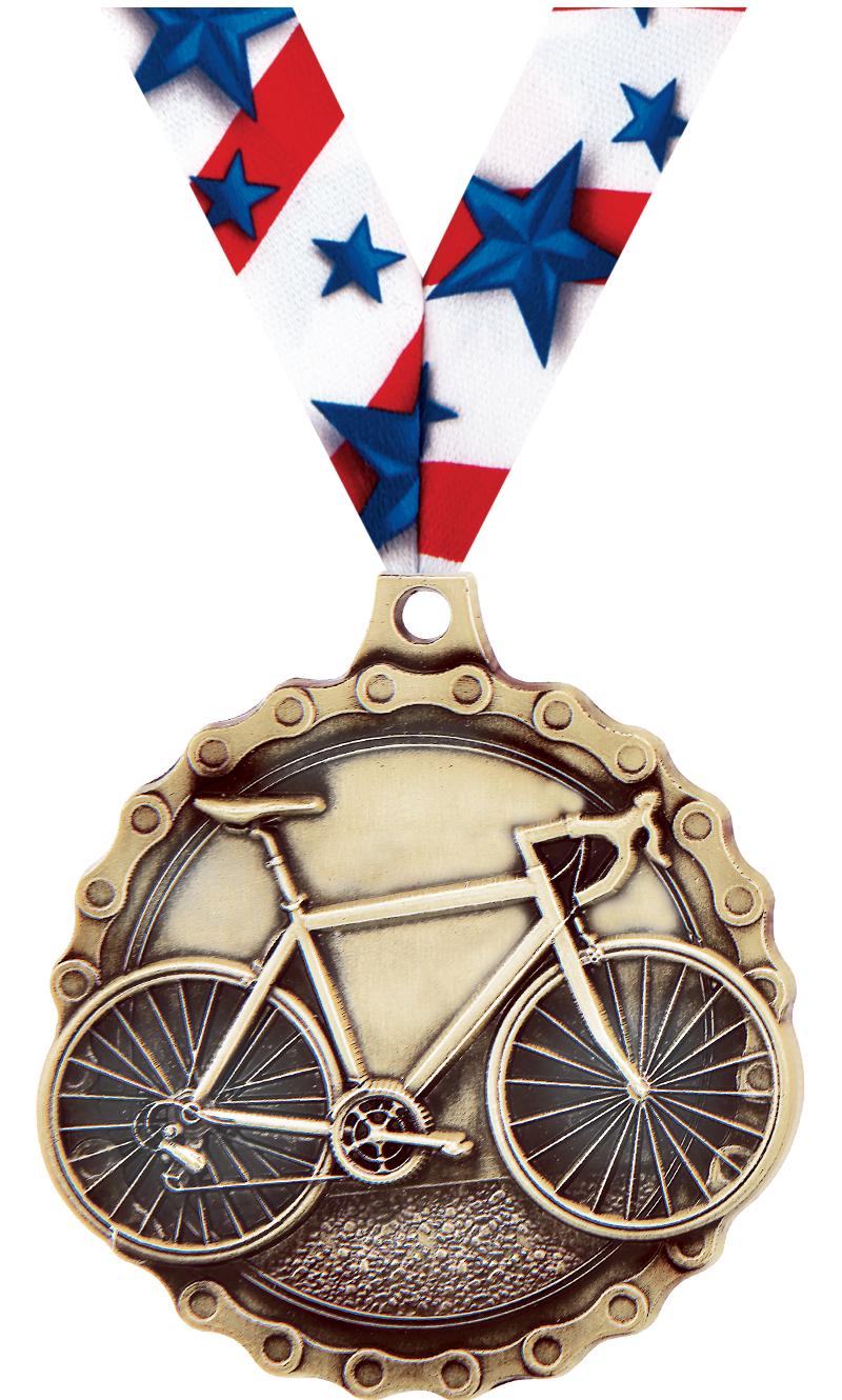 2" 3D ROAD BIKE MEDAL GOLD