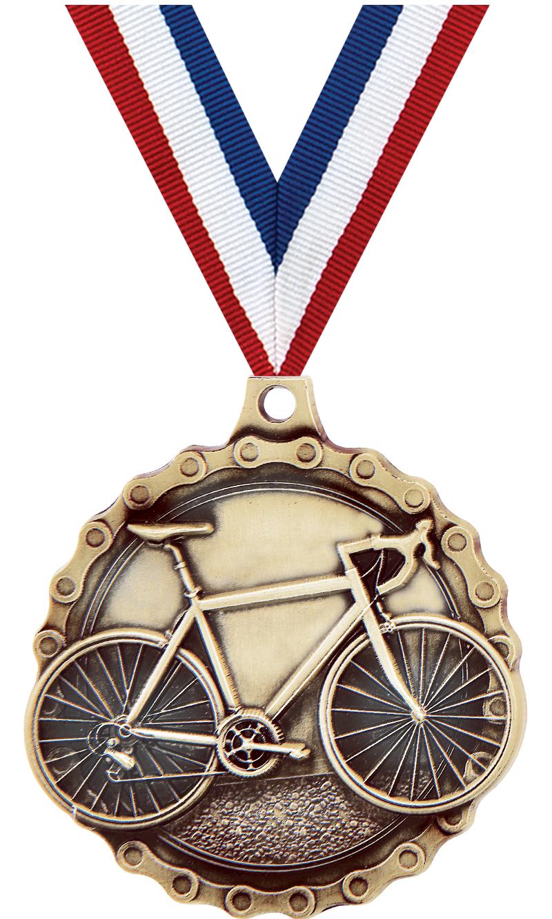 2" 3D ROAD BIKE MEDAL GOLD