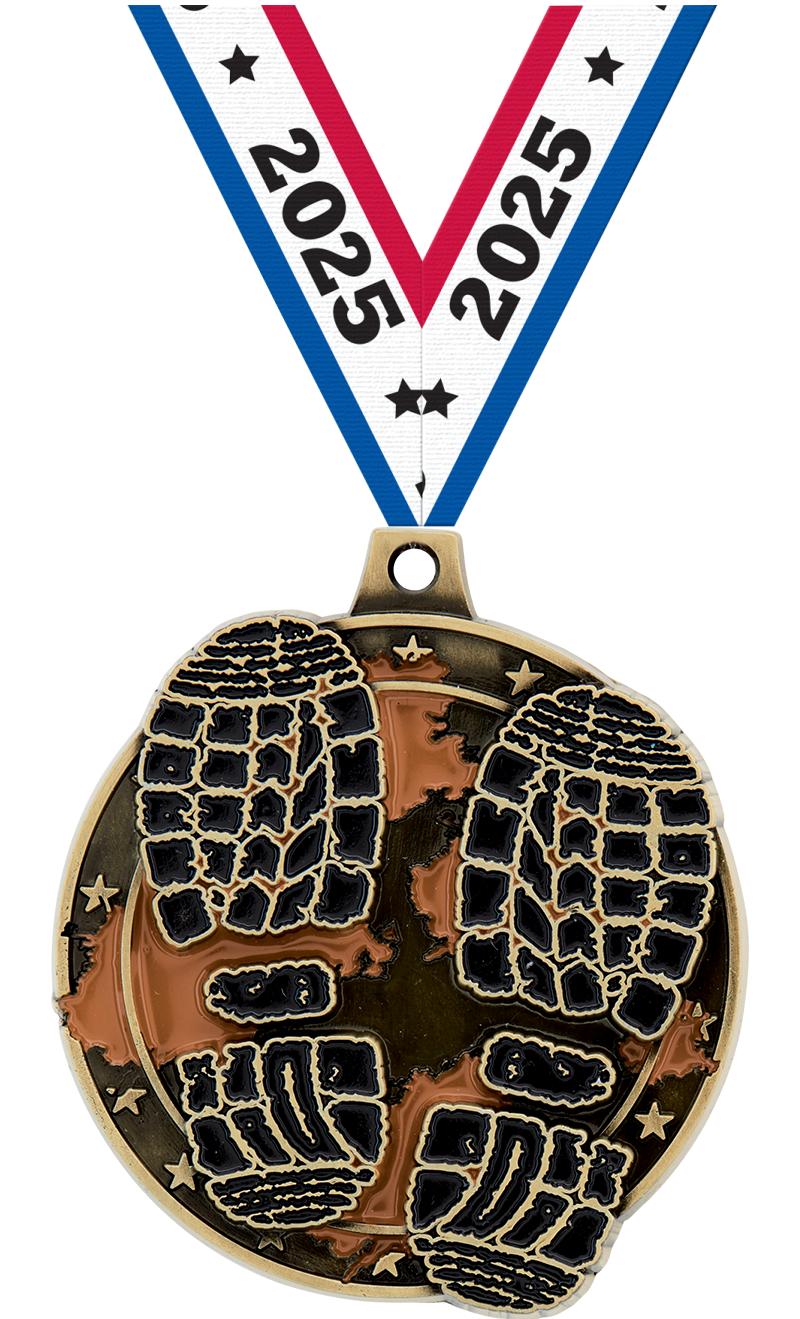 2" MUD RUN MEDAL GOLD