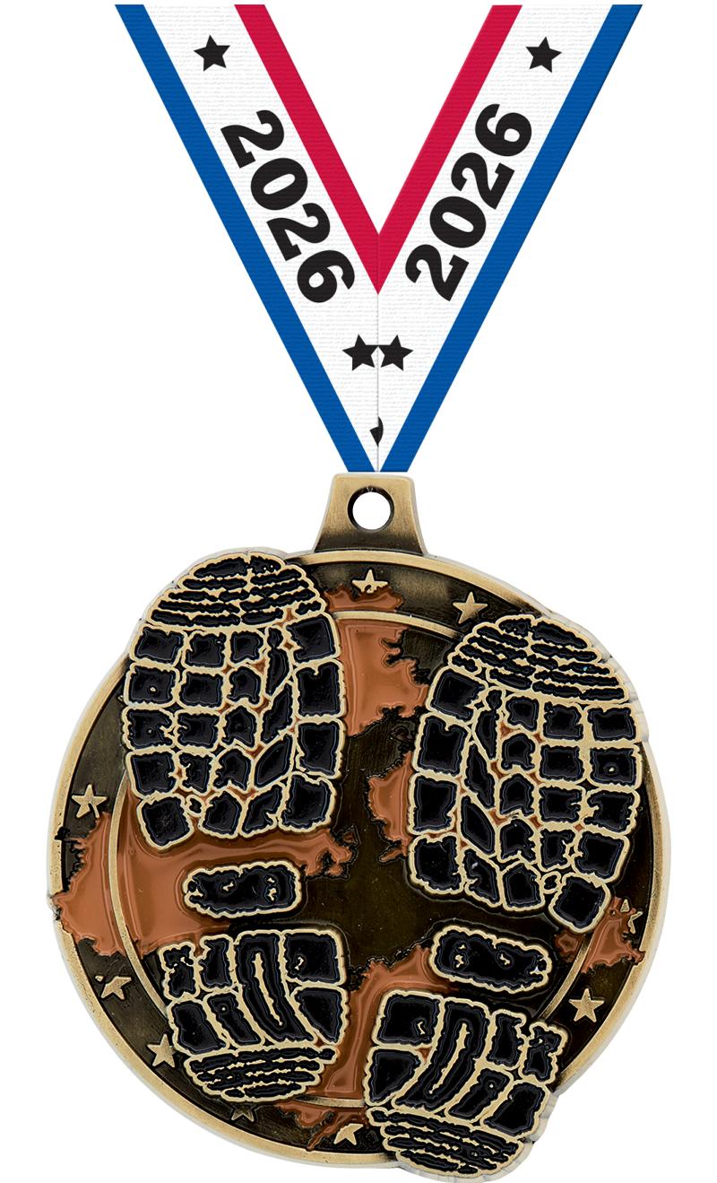 2" MUD RUN MEDAL GOLD