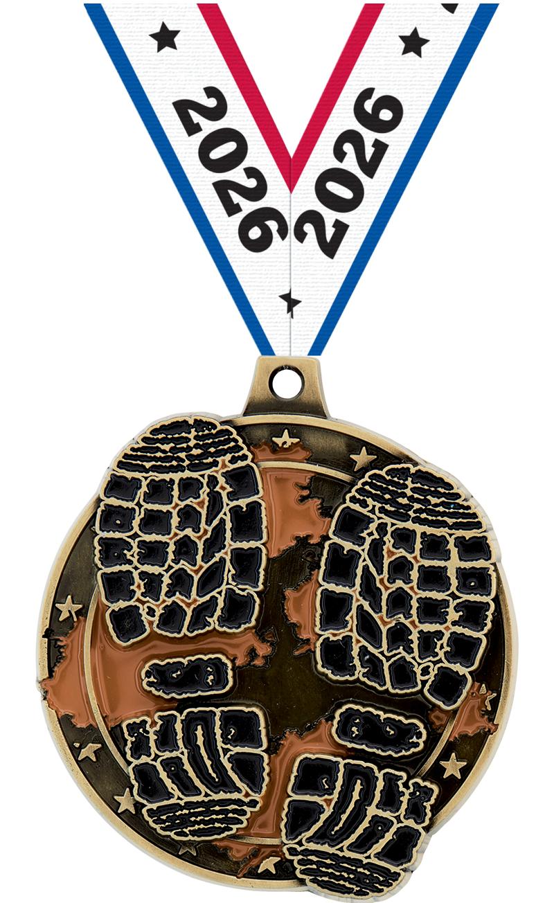 2" MUD RUN MEDAL GOLD