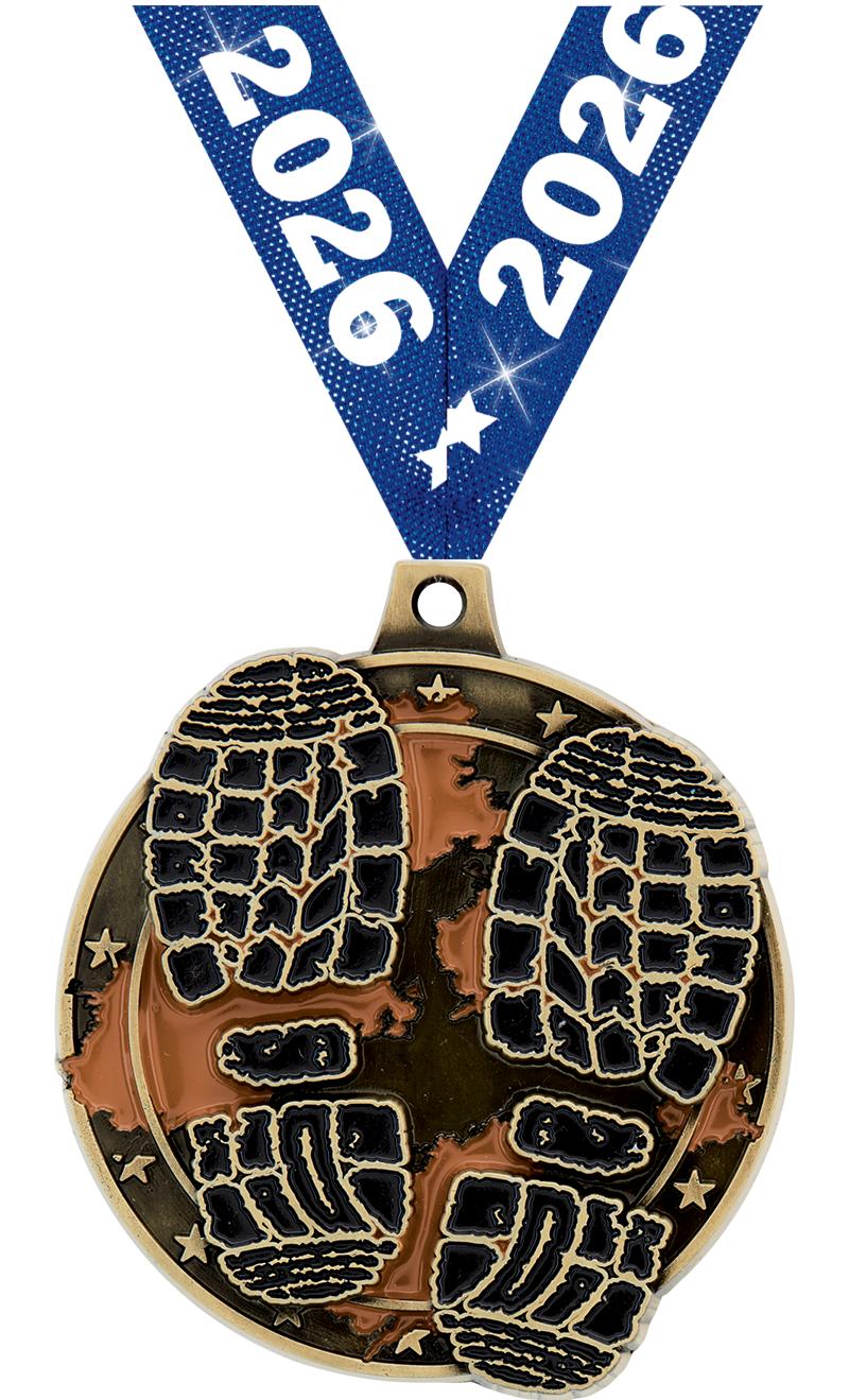 2" MUD RUN MEDAL GOLD