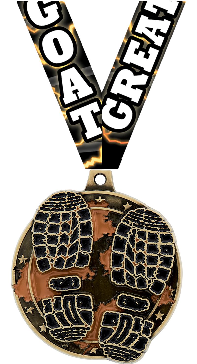 2" MUD RUN MEDAL GOLD