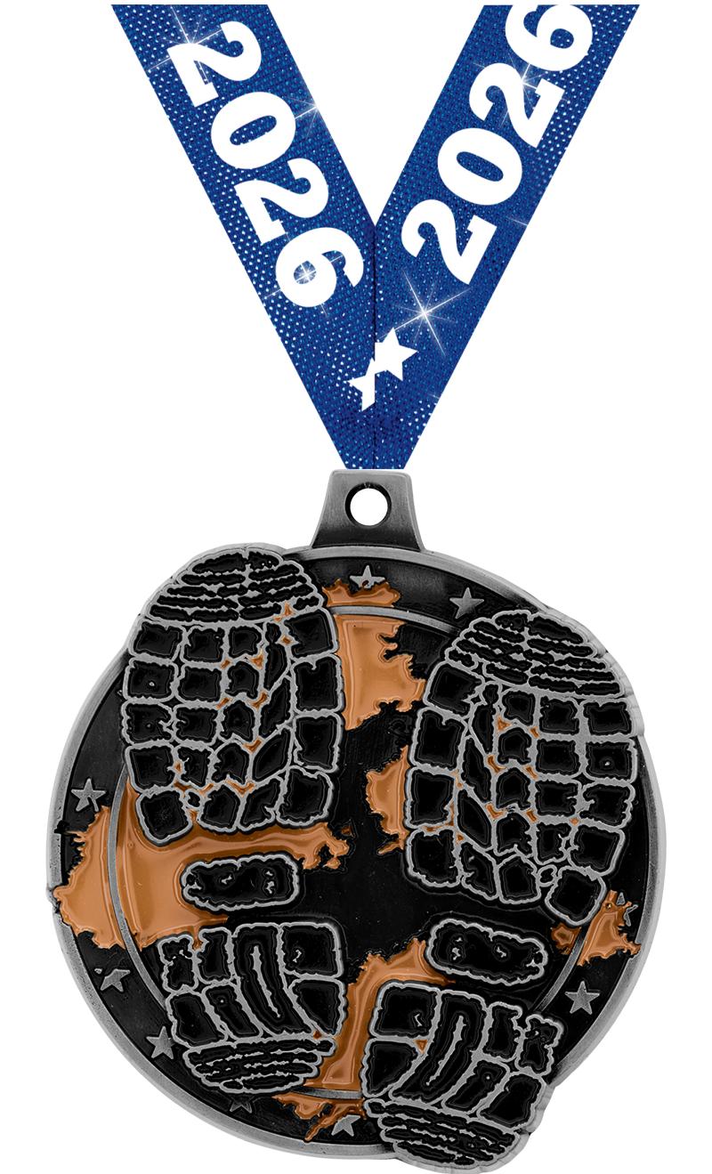 2" MUD RUN MEDAL SILVER