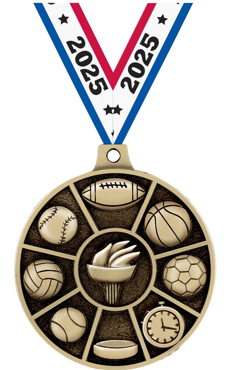 2" 3D MULTI-SPORT MEDAL GOLD