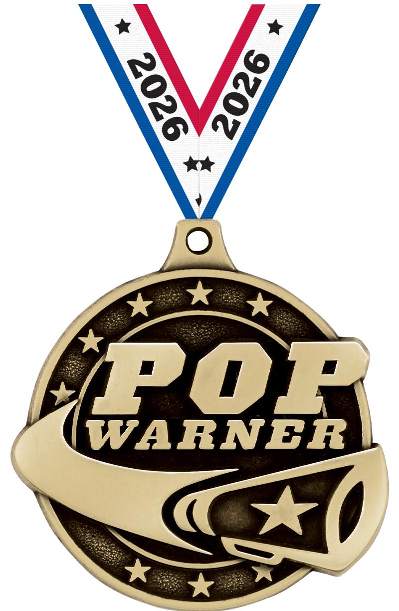 2" 3D PW CHEER MEDAL GOLD