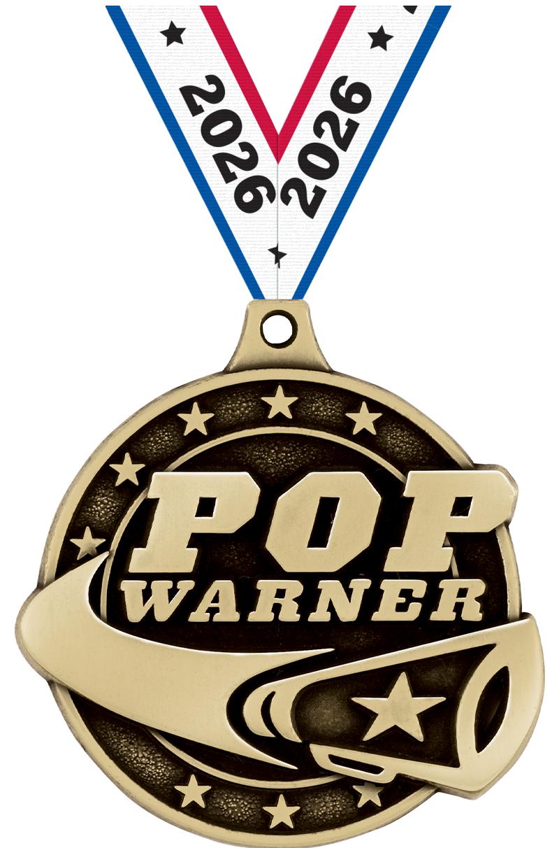 2" 3D PW CHEER MEDAL GOLD