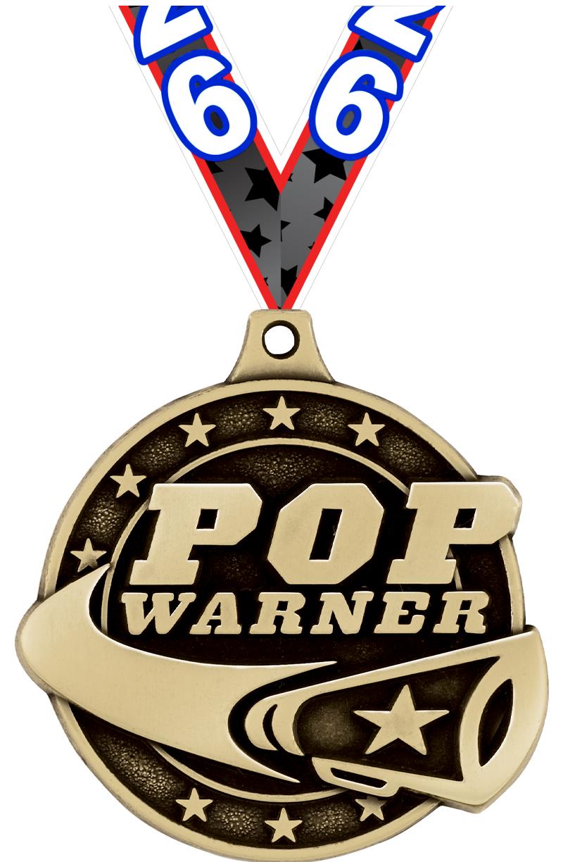2" 3D PW CHEER MEDAL GOLD