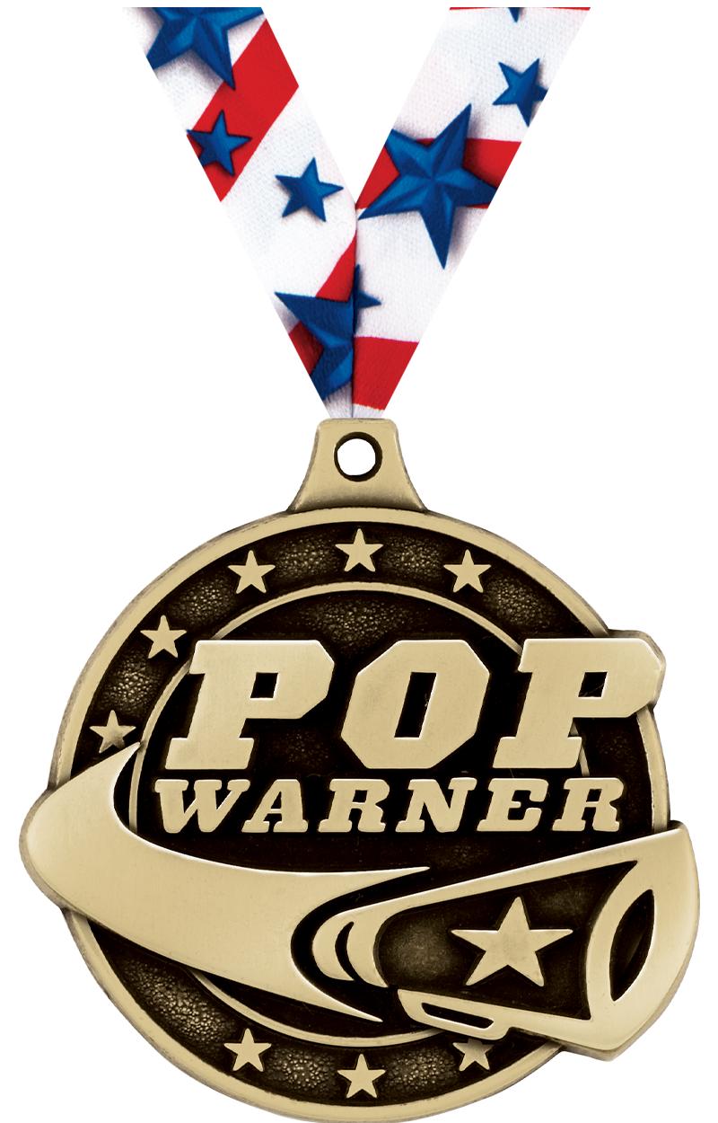 2" 3D PW CHEER MEDAL GOLD