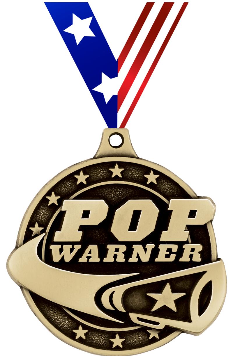 2" 3D PW CHEER MEDAL GOLD