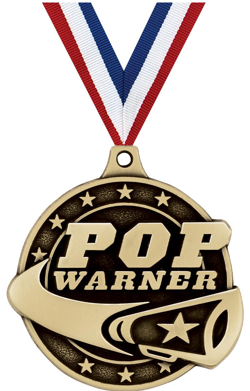 2" 3D PW CHEER MEDAL GOLD