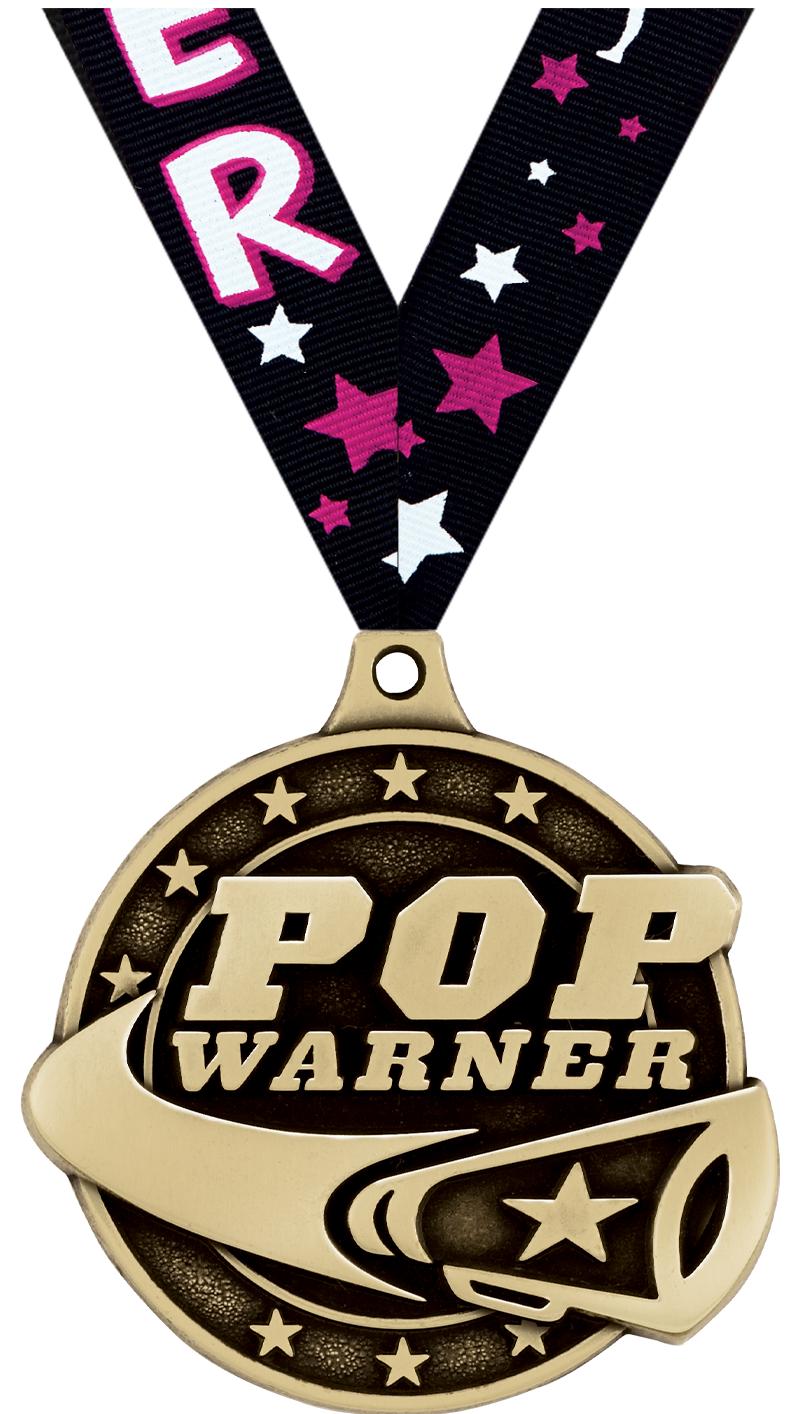 2" 3D PW CHEER MEDAL GOLD