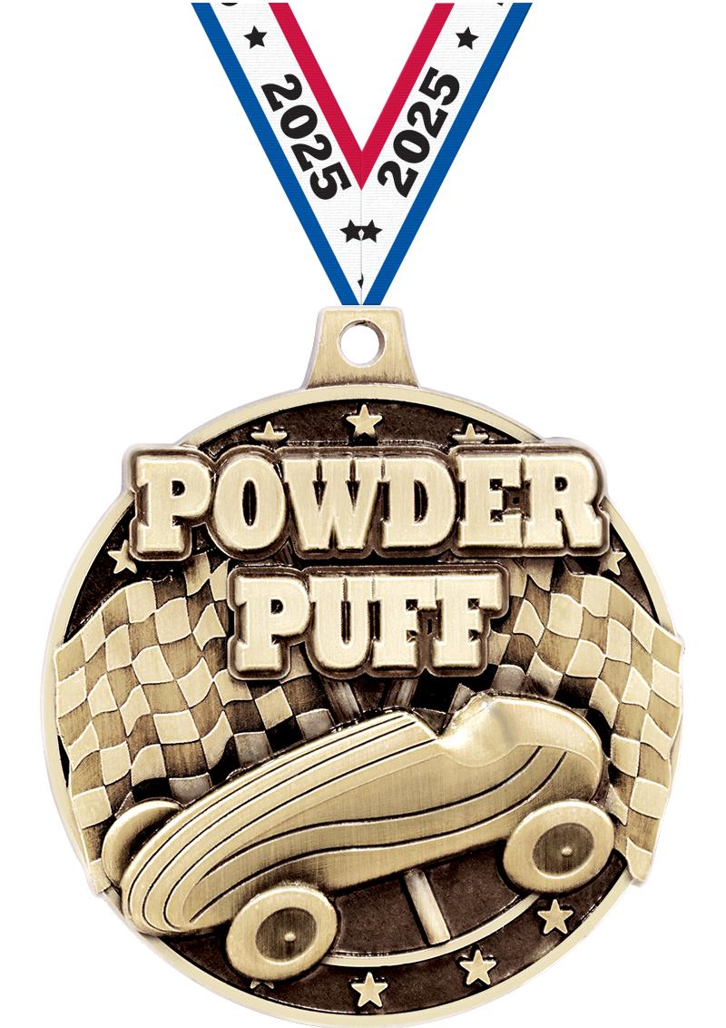 2" 3D PWDR PUFF DERBY MDL GOLD