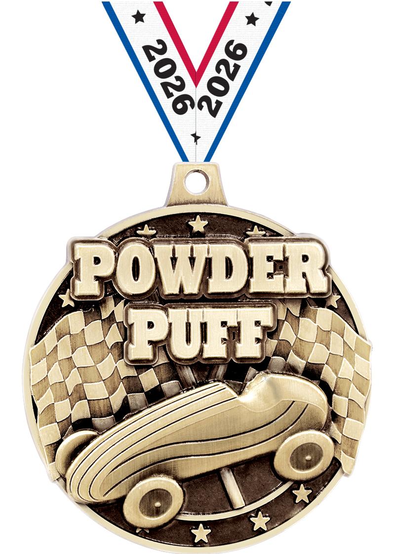 2" 3D PWDR PUFF DERBY MDL GOLD