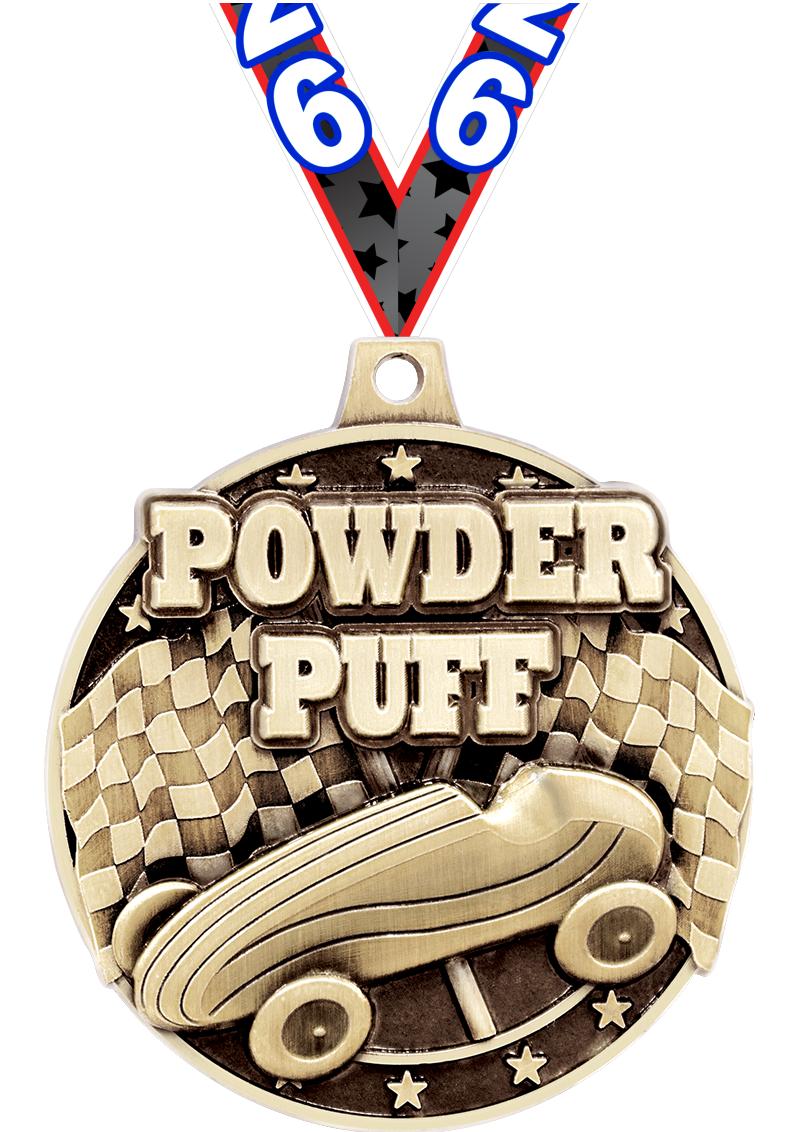 2" 3D PWDR PUFF DERBY MDL GOLD