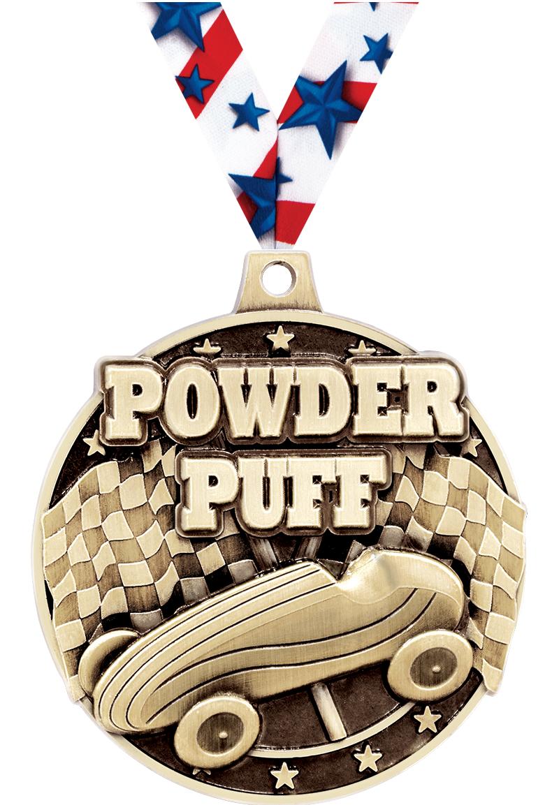 2" 3D PWDR PUFF DERBY MDL GOLD